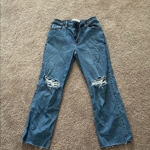 Hollister Blue Distressed Flare Jeans